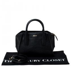 Pre Owned حقيبة كروس دي كي أن واي ميني شيلسي جلد أسود