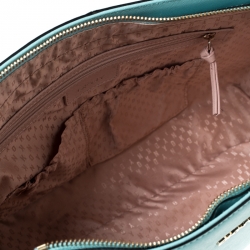 Pre Owned Dkny Lime Green Leather Bryant Zipped Chain Tote