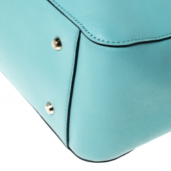 Pre Owned Dkny Lime Green Leather Bryant Zipped Chain Tote