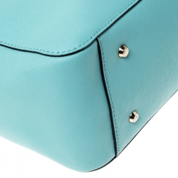 Pre Owned Dkny Lime Green Leather Bryant Zipped Chain Tote