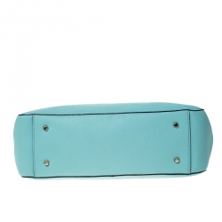 Pre Owned Dkny Lime Green Leather Bryant Zipped Chain Tote