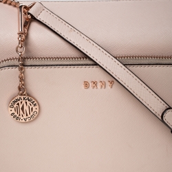 Pre Owned DKNY Pink Leather Bryant Park Pocket Crossbody Bag