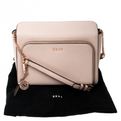 Pre Owned DKNY Pink Leather Bryant Park Pocket Crossbody Bag