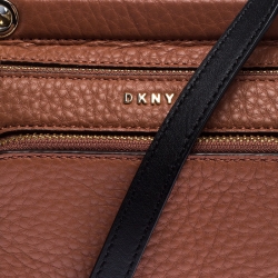 Pre Owned DKNY Cognac Leather Crossbody Bag