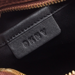 Pre Owned DKNY Cognac Leather Crossbody Bag