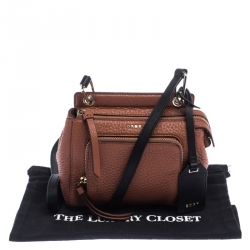 Pre Owned DKNY Cognac Leather Crossbody Bag