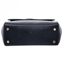 Pre Owned DKNY Black Saffiano Leather Top Handle Bag