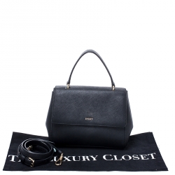 Pre Owned DKNY Black Saffiano Leather Top Handle Bag