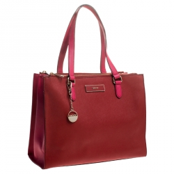 مملوكة مسبقًا DKNY Red/Pink Leather Tote
