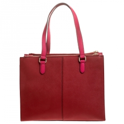 مملوكة مسبقًا DKNY Red/Pink Leather Tote