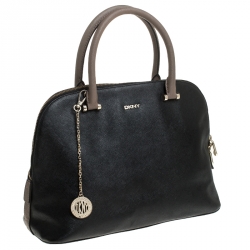 Pre Owned DKNY Black Leather Dome Satchel