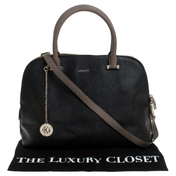 Pre Owned DKNY Black Leather Dome Satchel