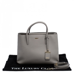 Pre Owned DKNY Grey Leather Bryant Park Tote