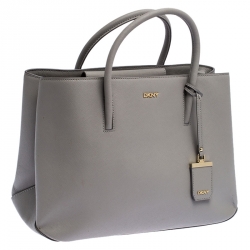 Pre Owned DKNY Grey Leather Bryant Park Tote
