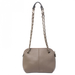 Pre Owned Dkny Beige Leather Bryant Chain Shoulder Bag