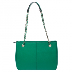 Pre Owned DKNY Green Leather Bryant Park Tote