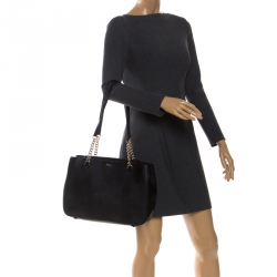 Pre Owned Dkny Black Leather Chain Tote