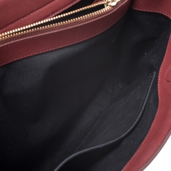 Pre Owned Dkny Maroon Leather Chain Tote