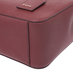 Pre Owned Dkny Maroon Leather Chain Tote