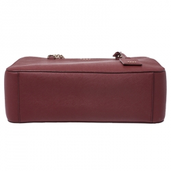 Pre Owned Dkny Maroon Leather Chain Tote