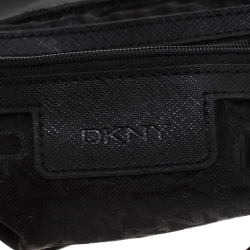 Pre Owned DKNY Black Canvas and Leather Flap Crossbody Bag