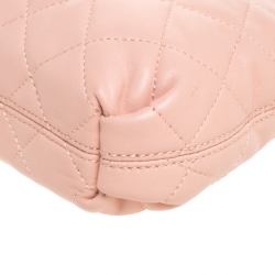 Pre Owned Dkny Soft Pink Quilted Nappa Leather Crossbody Bag