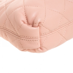 Pre Owned Dkny Soft Pink Quilted Nappa Leather Crossbody Bag