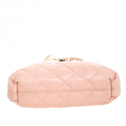 Pre Owned Dkny Soft Pink Quilted Nappa Leather Crossbody Bag