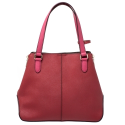 Pre Owned DKNY Magenta Saffiano Leather Large Side Zipper Tote 