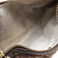 Pre Owned DKNY Brown Signature Fabric and Leather Hobo