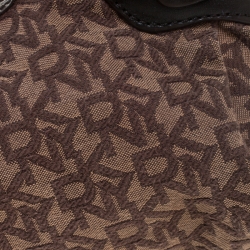 Pre Owned DKNY Brown Signature Fabric and Leather Hobo