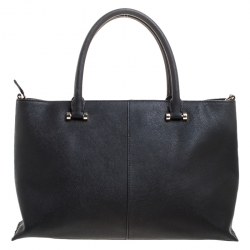 Pre Owned DKNY Black Leather Dona Karan Zip Tote