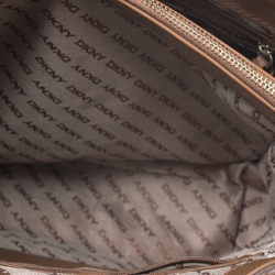 Pre Owned DKNY Beige/Tan Signature Canvas and Leather Tote