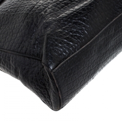 Pre Owned DKNY Black Grained Leather Padlock Chain Shoulder Bag