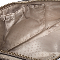 Pre Owned DKNY Beige/Brown Monogram Canvas Pochette