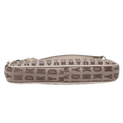 Pre Owned DKNY Beige/Brown Monogram Canvas Pochette