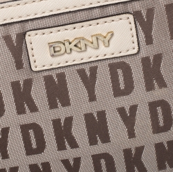 Pre Owned DKNY Beige/Brown Monogram Canvas Pochette