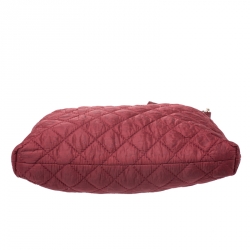 Pre Owned DKNY Red Quilted Nylon Shoulder Bag