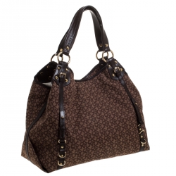 Dkny Brown Signature Canvas and Leather Shoulder Bag Dkny | TLC