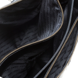 Pre Owned DKNY Black Leather Double Zip Convertible Tote