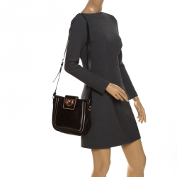 Pre Owned DKNY Black Leather Crossbody Bag