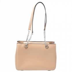 Pre Owned Dkny Beige Leather Medium Bryant Park Shopper Tote