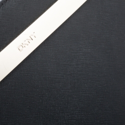 Pre Owned Dkny Black Leather Metal Tote