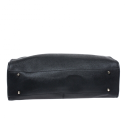 Pre Owned Dkny Black Leather Metal Tote