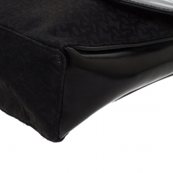 مملوكة مسبقًا Dkny Black Leather Flap Shoulder Bag