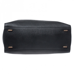 Pre Owned Dkny Black Leather Front Pocket Satchel