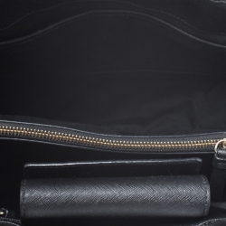 Pre Owned Dkny Black Leather Front Pocket Satchel