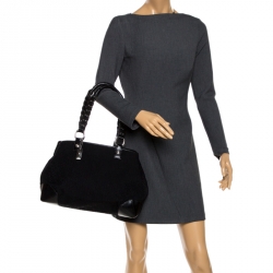 Pre Owned DKNY Black Monogram Fabric Tote