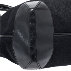 Pre Owned DKNY Black Monogram Fabric Tote