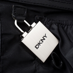 Pre Owned DKNY Black Monogram Fabric Tote